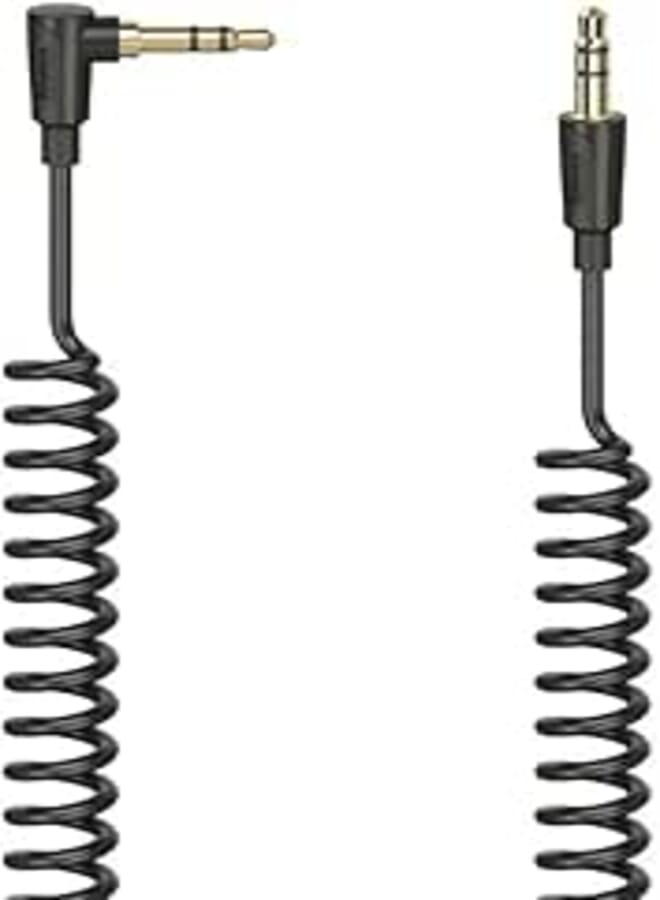 Hama Slim" Spiral Cable,AUX - 3.5 mm, 1.5 m- Black